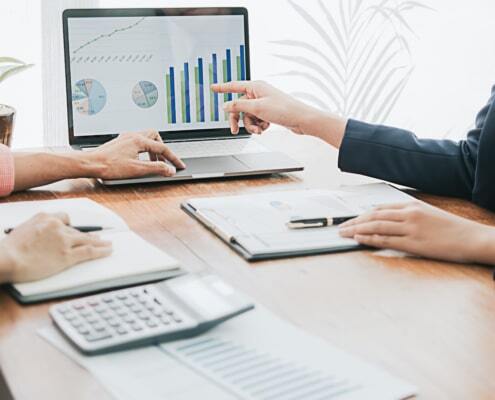 accountants looking at data on a computer